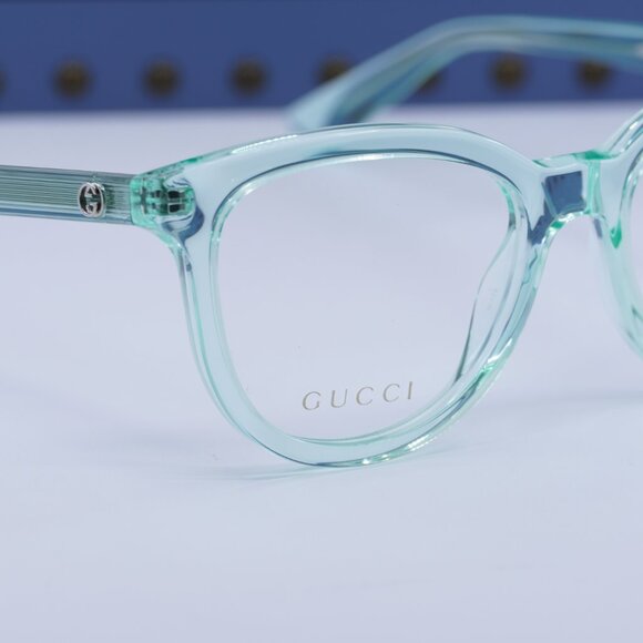 Gucci GG1687O 004 Square Eyeglasses – Transparent Green 52mm - Picture 4 of 9